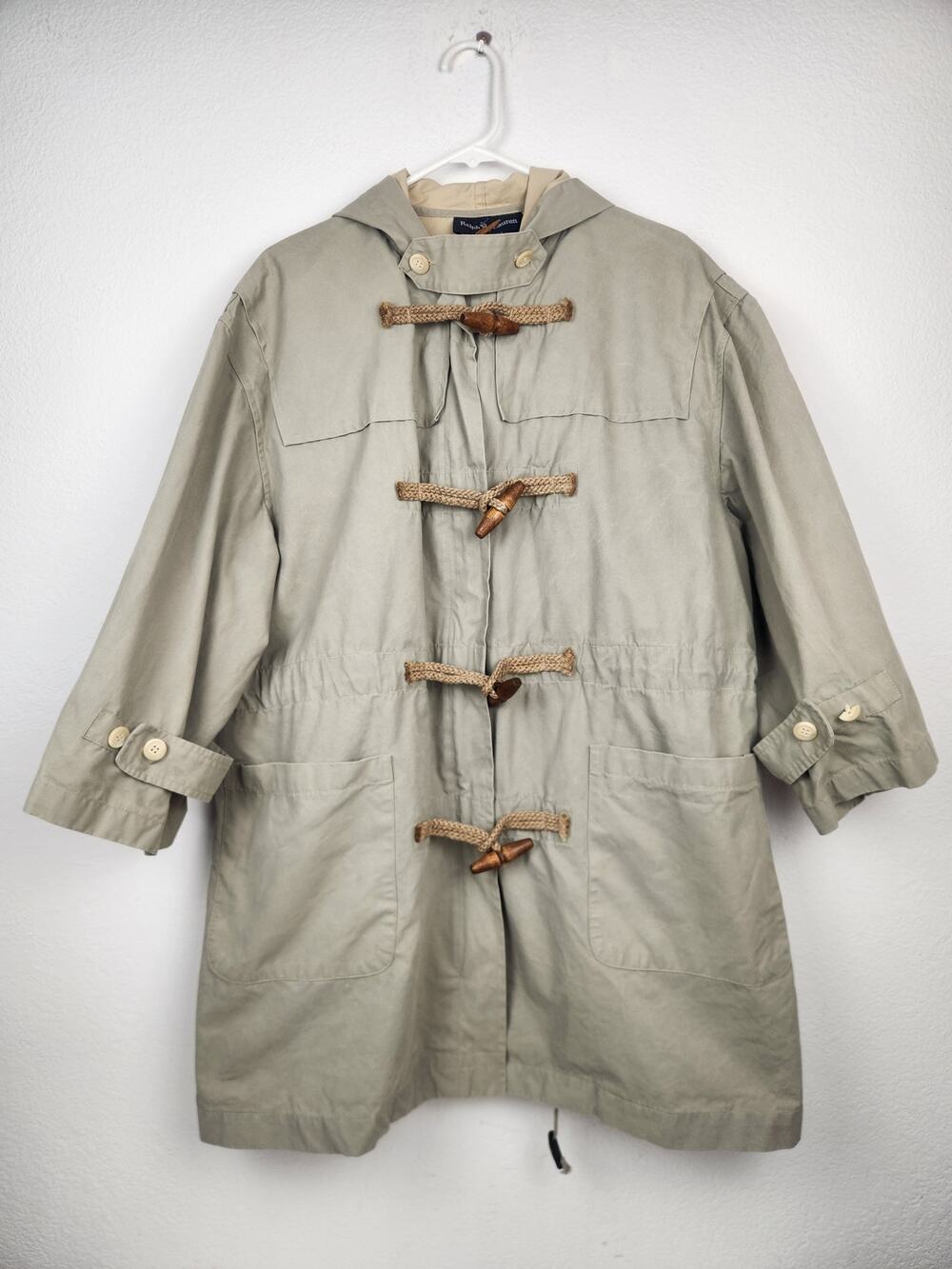 Vintage Ralph Lauren Fisherman's Jacket in Brown Women Size Small Hood USA 1980
